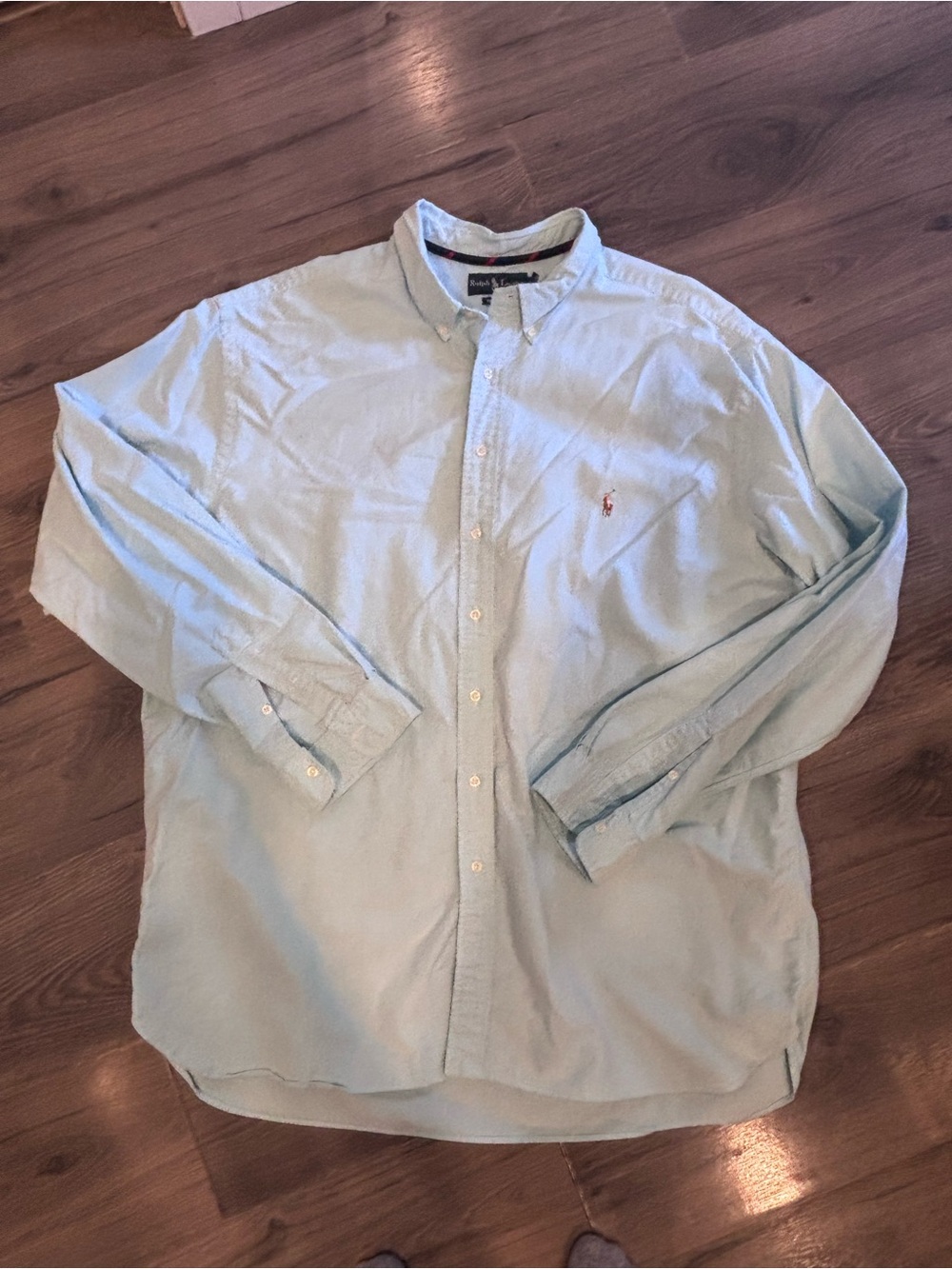 Ralph Lauren Men's Pale Blue/Aqua Button-Down Shirt